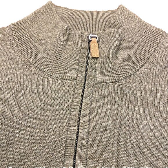 Roundtree & Yorke Mens Sweater 1/4 Zip Mock Neck Sage Green Knit Pullover Size L - Picture 3 of 8